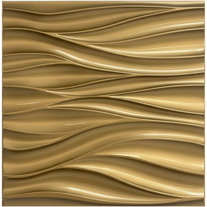 Champagne Gold 3D Wall Panels Wave Design
