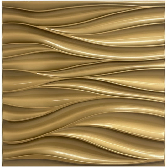 Champagne Gold 3D Wall Panels Wave Design
