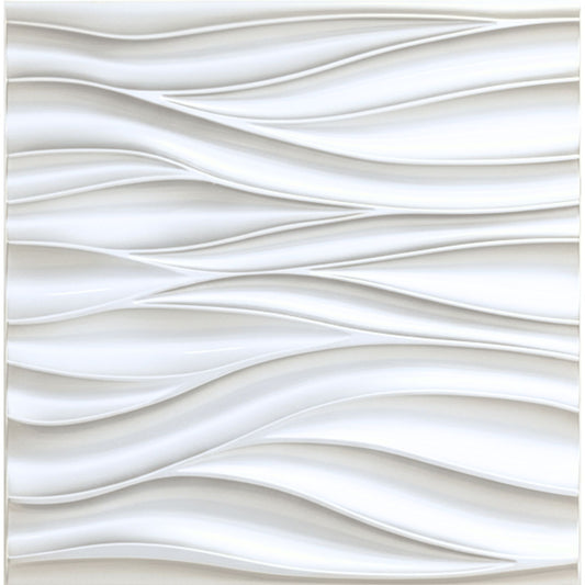 White 3D Wall Panels Wave Design
