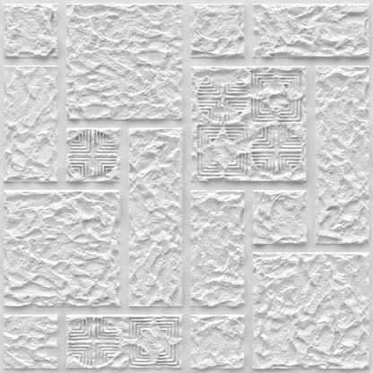 White Self Adhesive Wall Panels Abstract Design