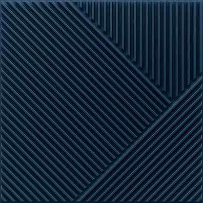 Navy Blue 3D Wall Panels Stripe Design