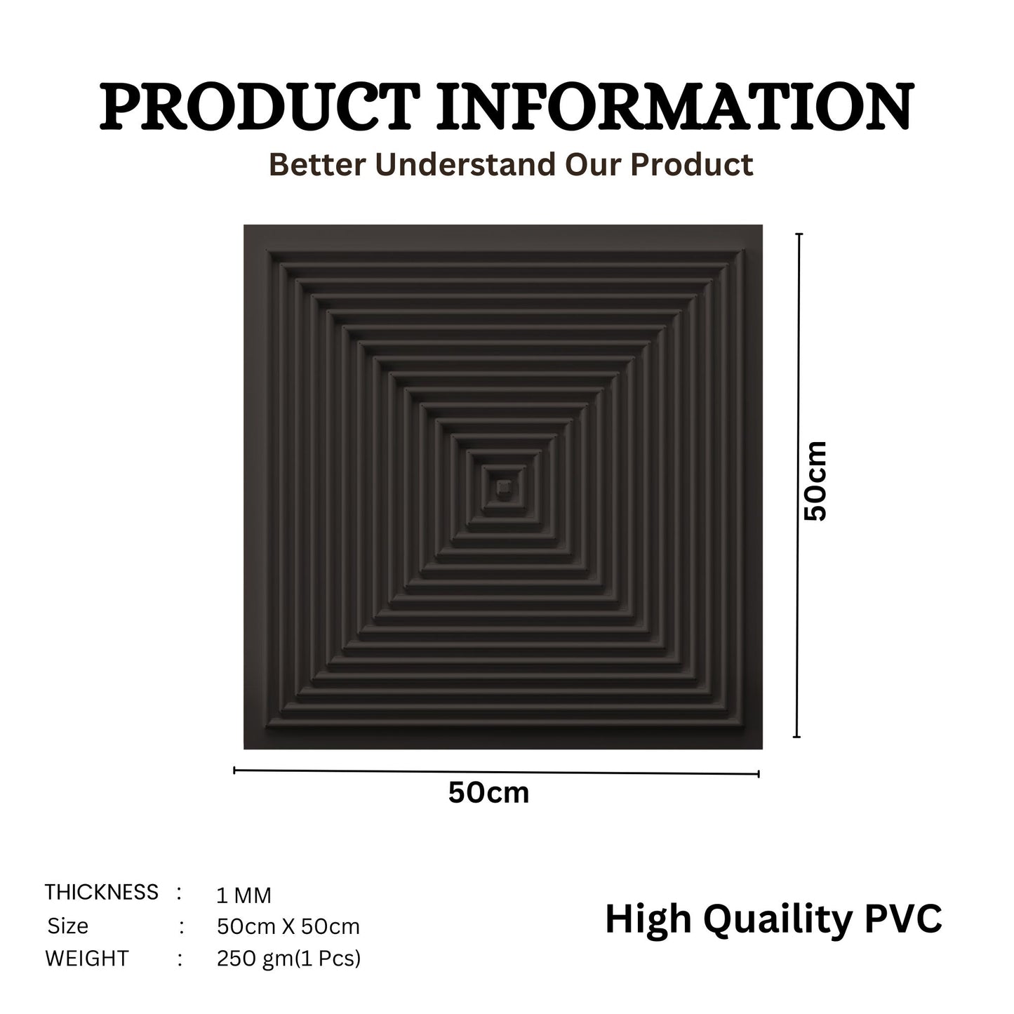 Black Self Adhesive Panels Square Design TP112