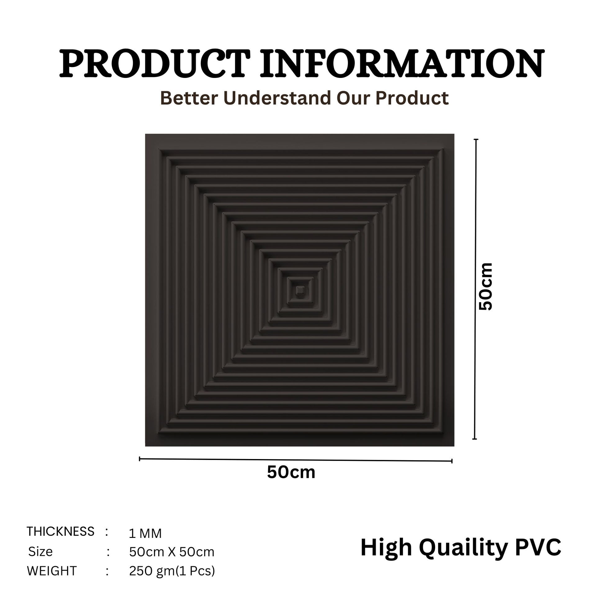 Black Self Adhesive Panels Square Design TP112