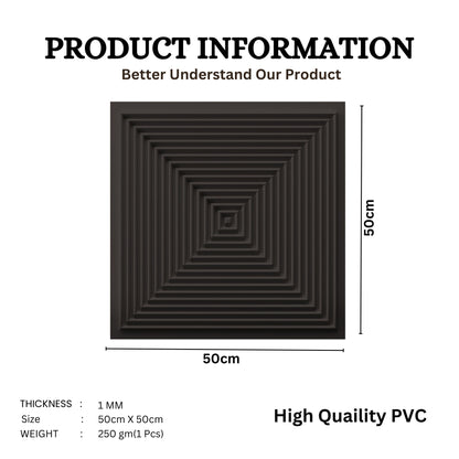 Black Self Adhesive Panels Square Design TP112