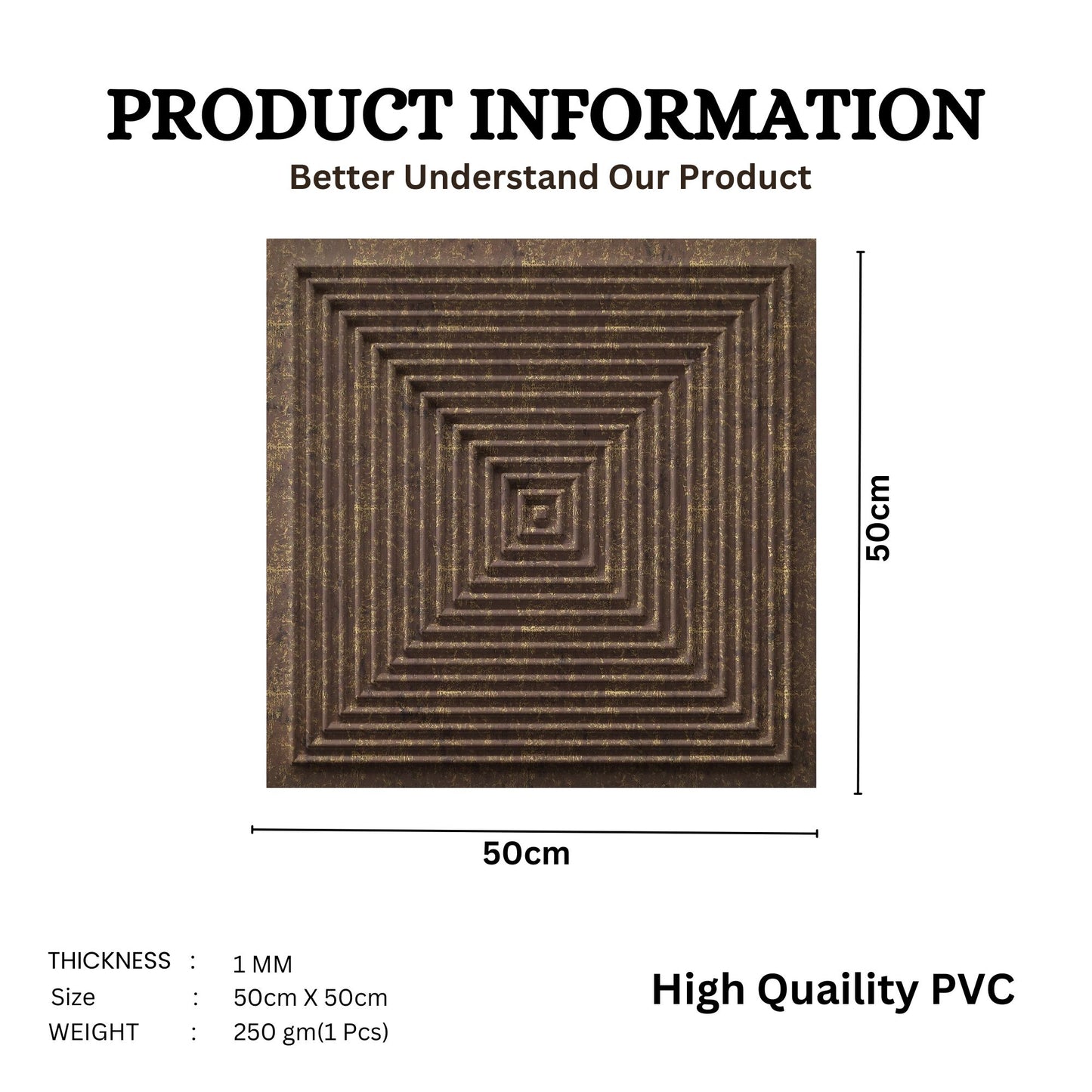 Magnum Brown Self Adhesive Panels Square Design TP112