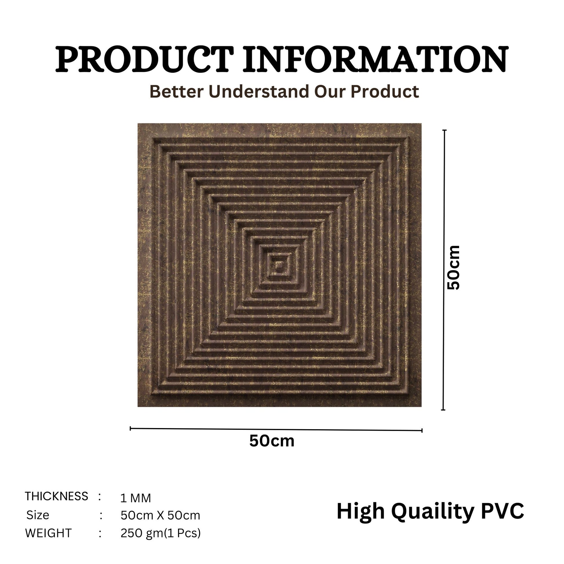 Magnum Brown Self Adhesive Panels Square Design TP112