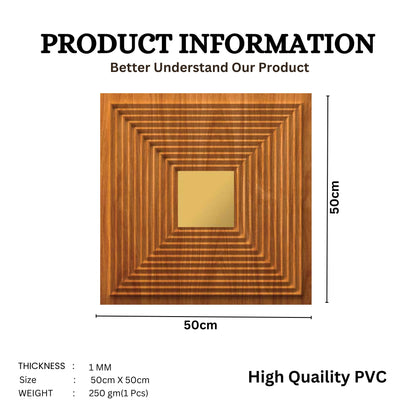 Teak Wood - Gold Self Adhesive Panels Line Design