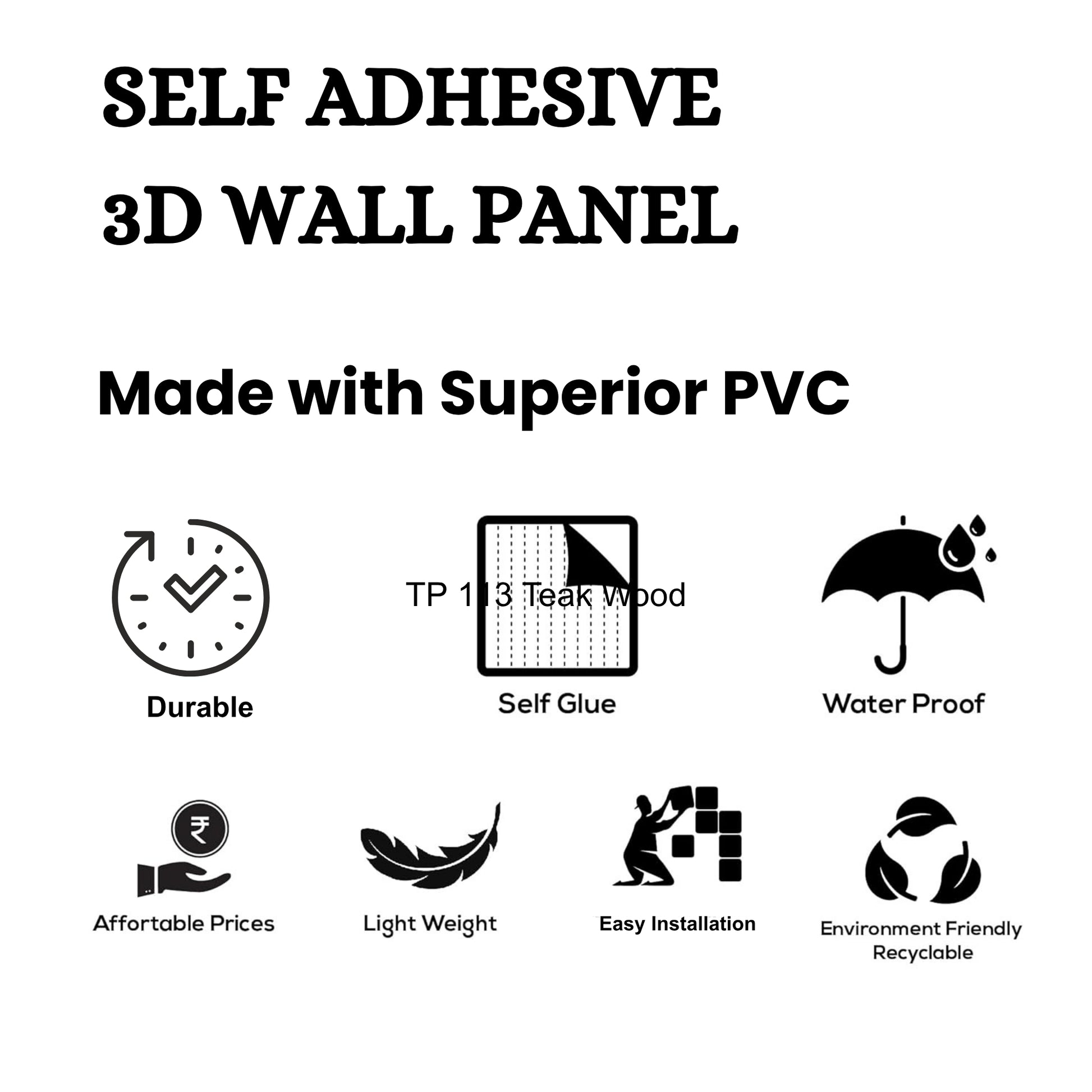 Teak Wood Self Adhesive Panels Circle Design