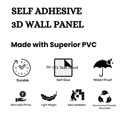 Teak Wood Self Adhesive Panels Circle Design