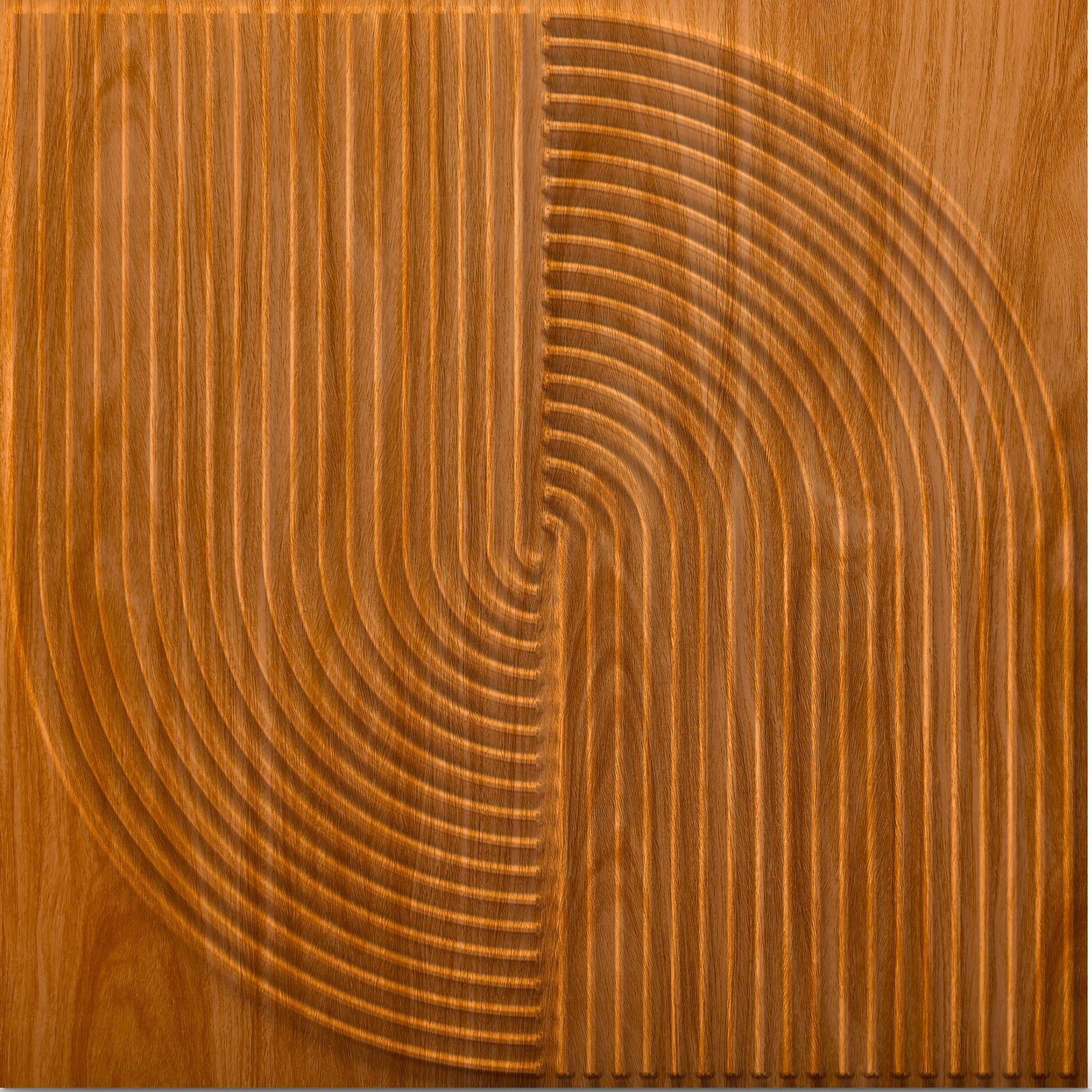 Teak Wood Self Adhesive Panels Circle Design