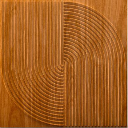 Teak Wood Self Adhesive Panels Circle Design