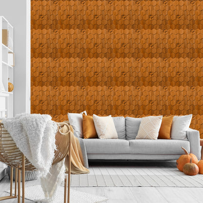 Teak Wood Self Adhesive Panels Hexagon Design
