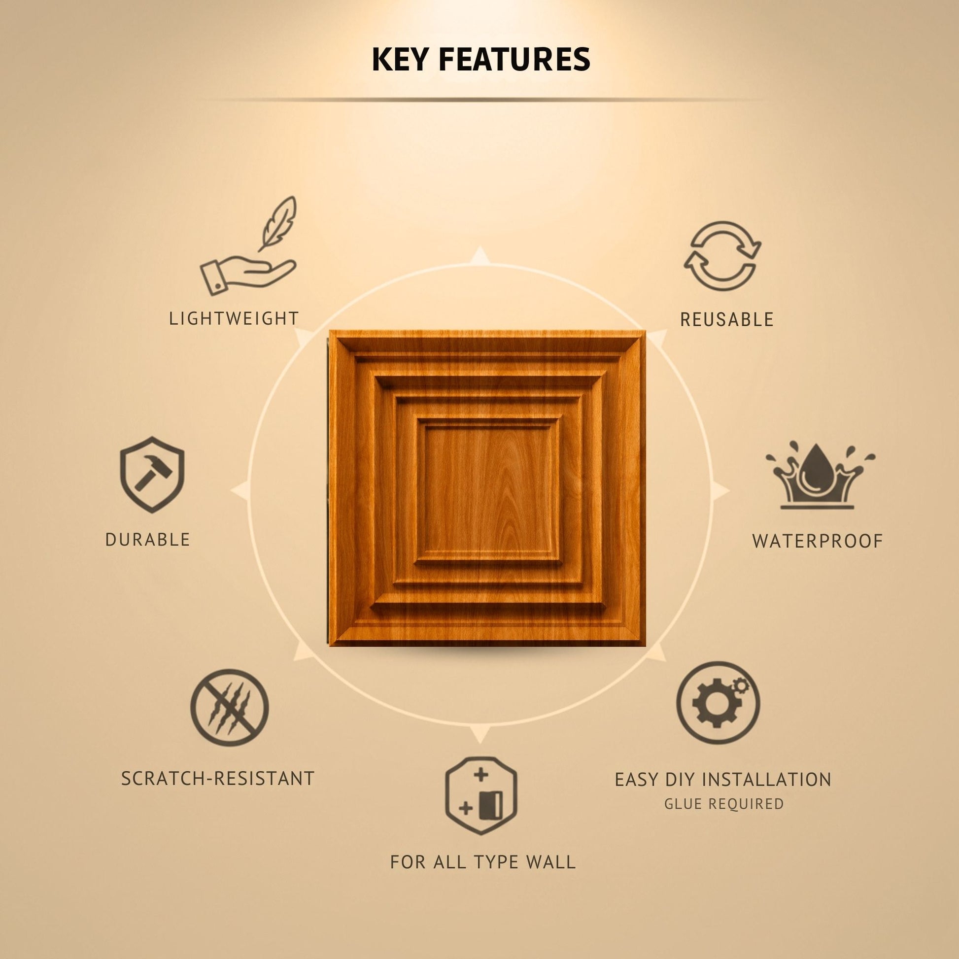 Teak Wood 3D Wall Panels Accent Design2