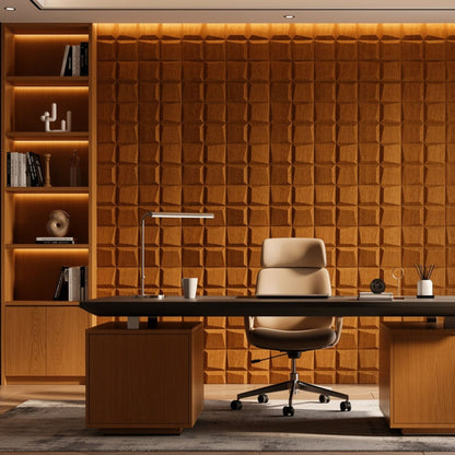 Teak Wood 3D Wall Panels Cube Design-1