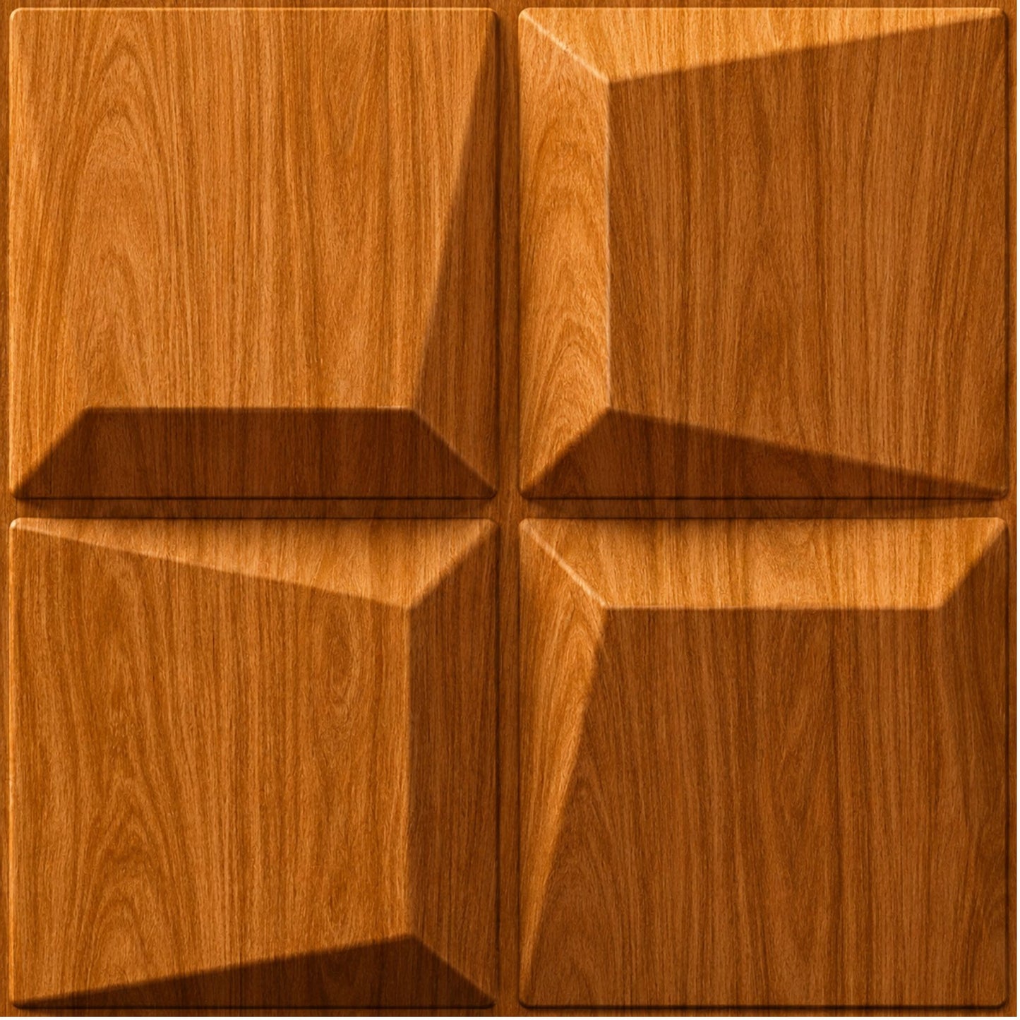 Teak Wood 3D Wall Panels Cube Design