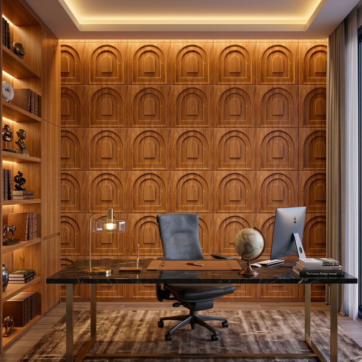 Teak Wood Archi Design 3D Wall Panel-1