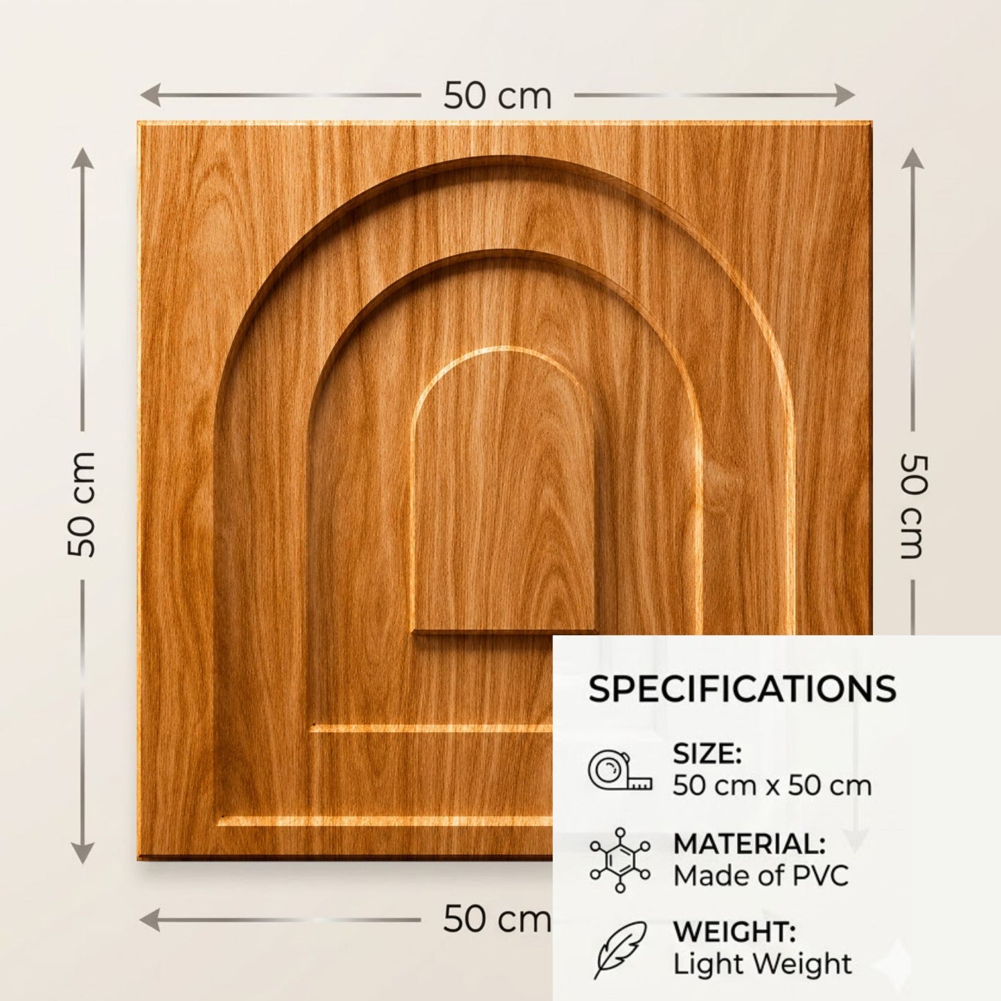Teak Wood Archi Design 3D Wall Panel-3