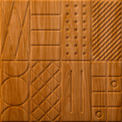 Teak Wood Self Adhesive Panels Square Design