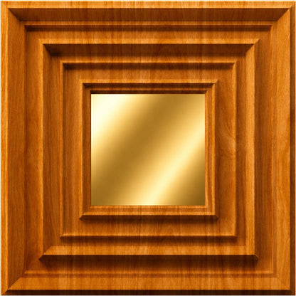 Teak Wood Gold Accent Design Acrylic 3D Wall Panel