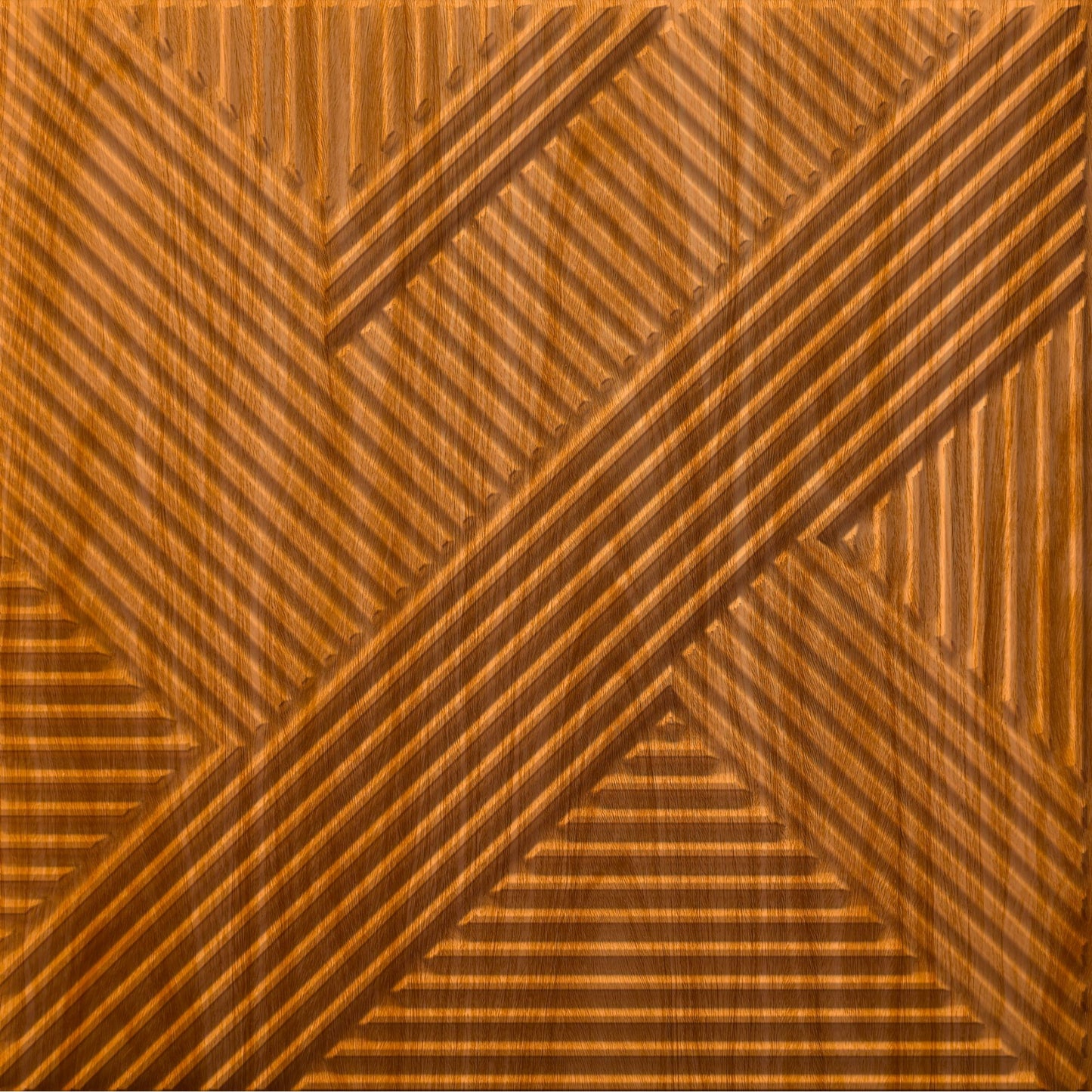 Teak Wood Self Adhesive Panels Line Abstract Design