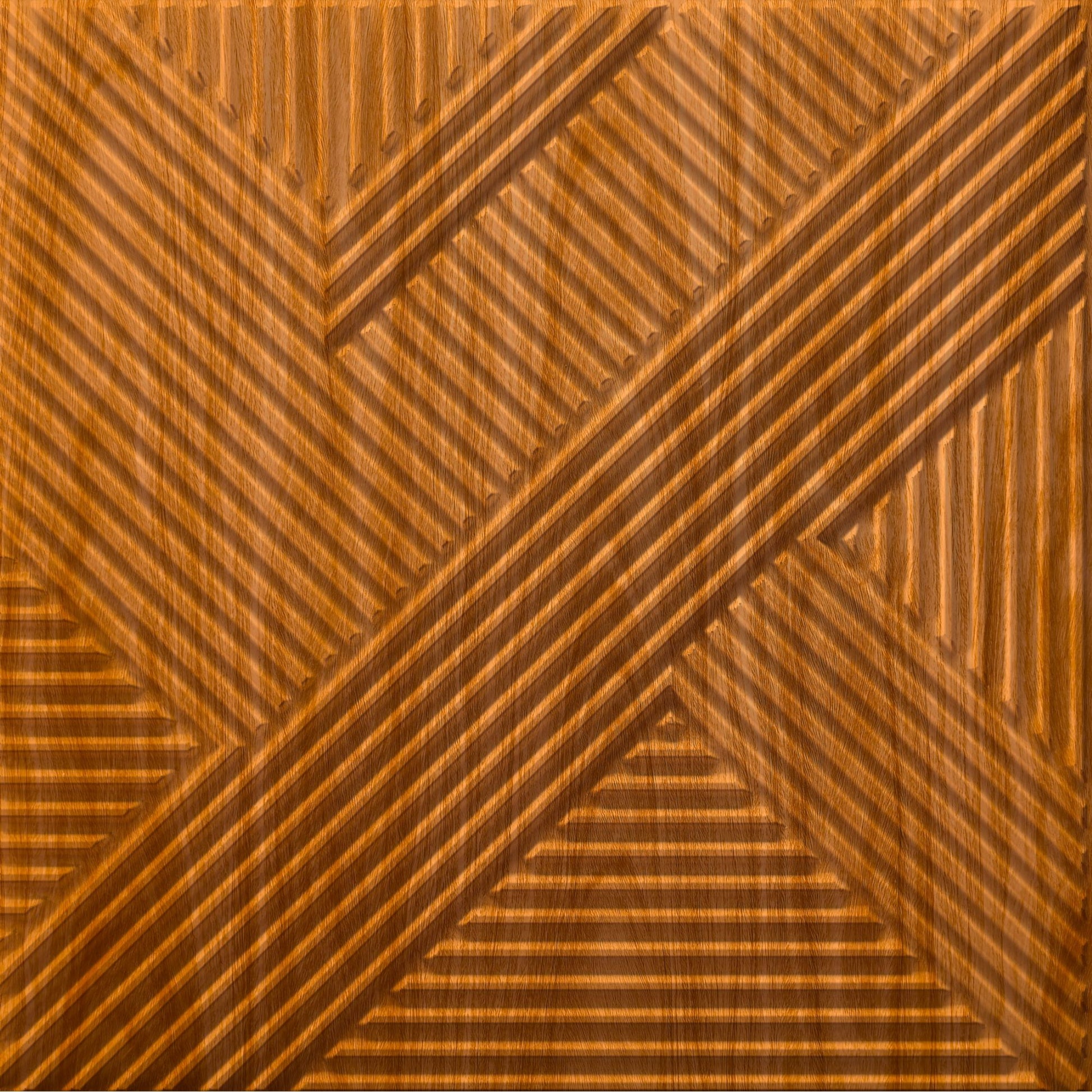 Teak Wood Self Adhesive Panels Line Abstract Design