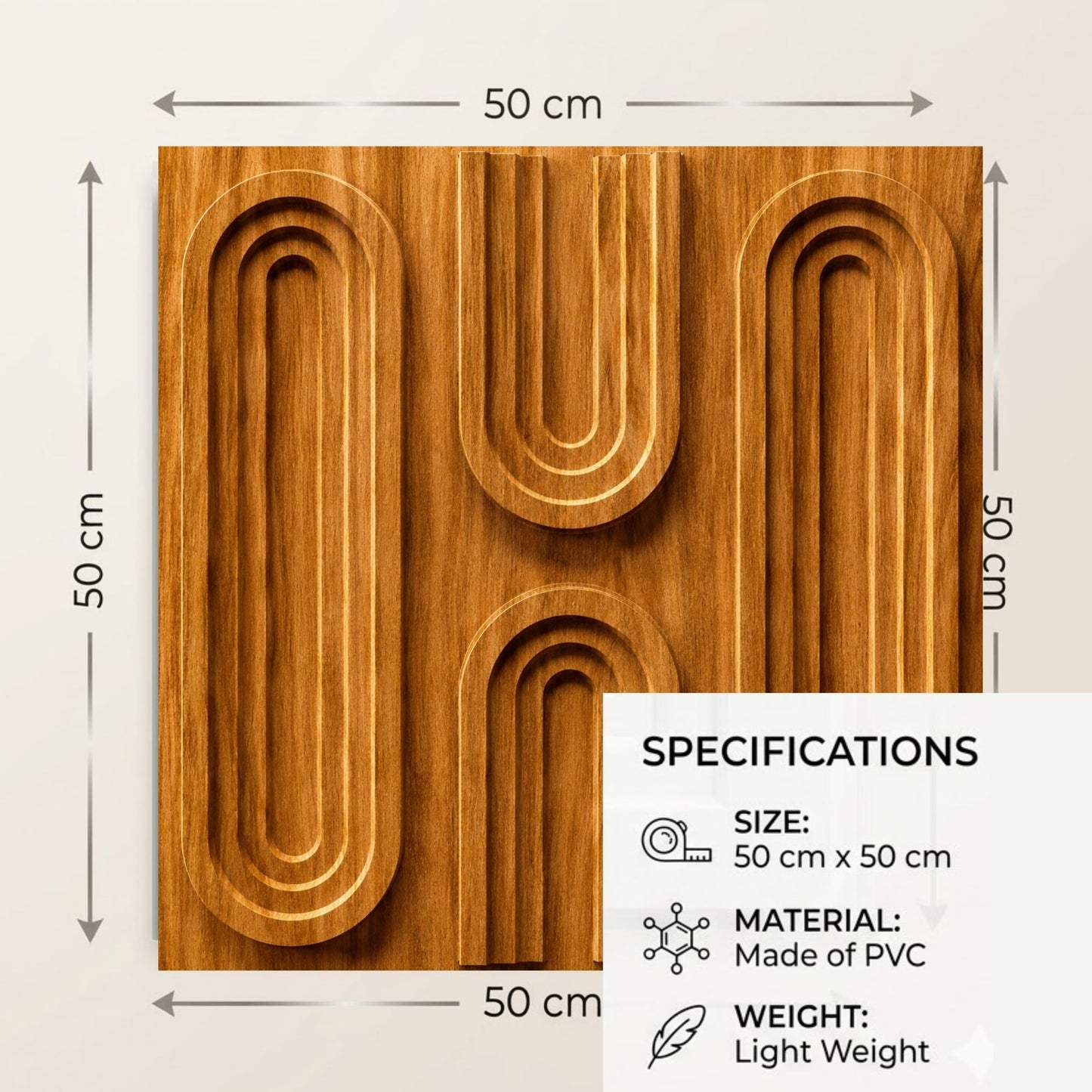 Teak Wood Loops Design 3D Wall Panel-1