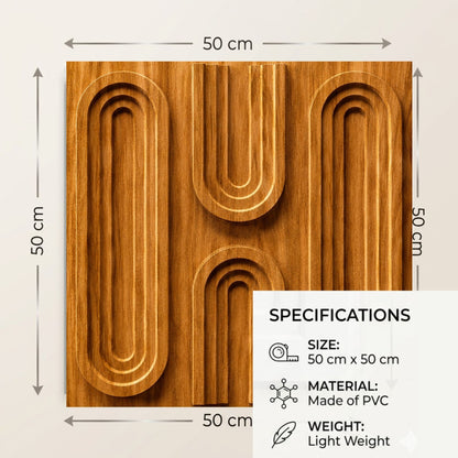 Teak Wood Loops Design 3D Wall Panel-1