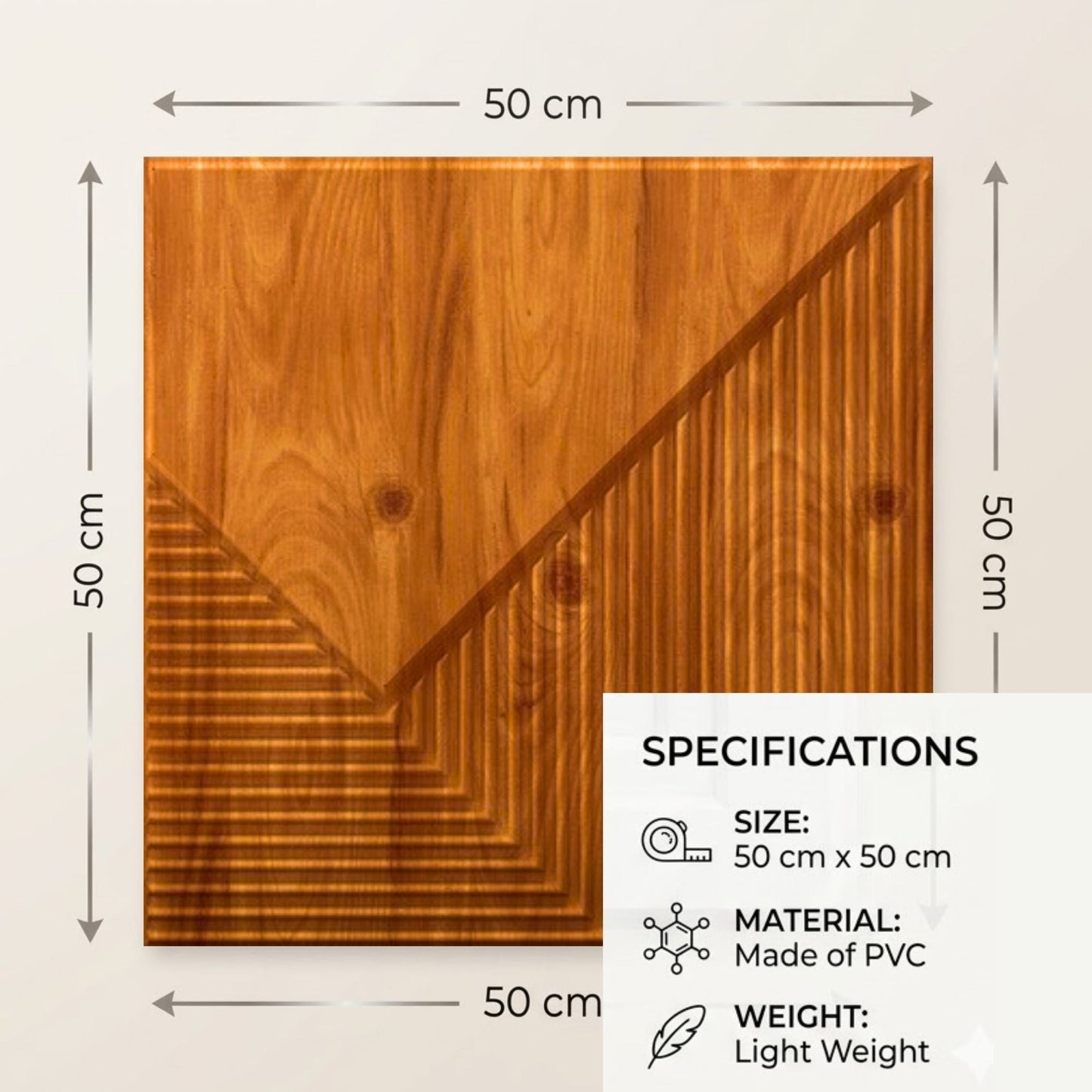 Teak Wood Plaina Design 3D Wall Panel-3