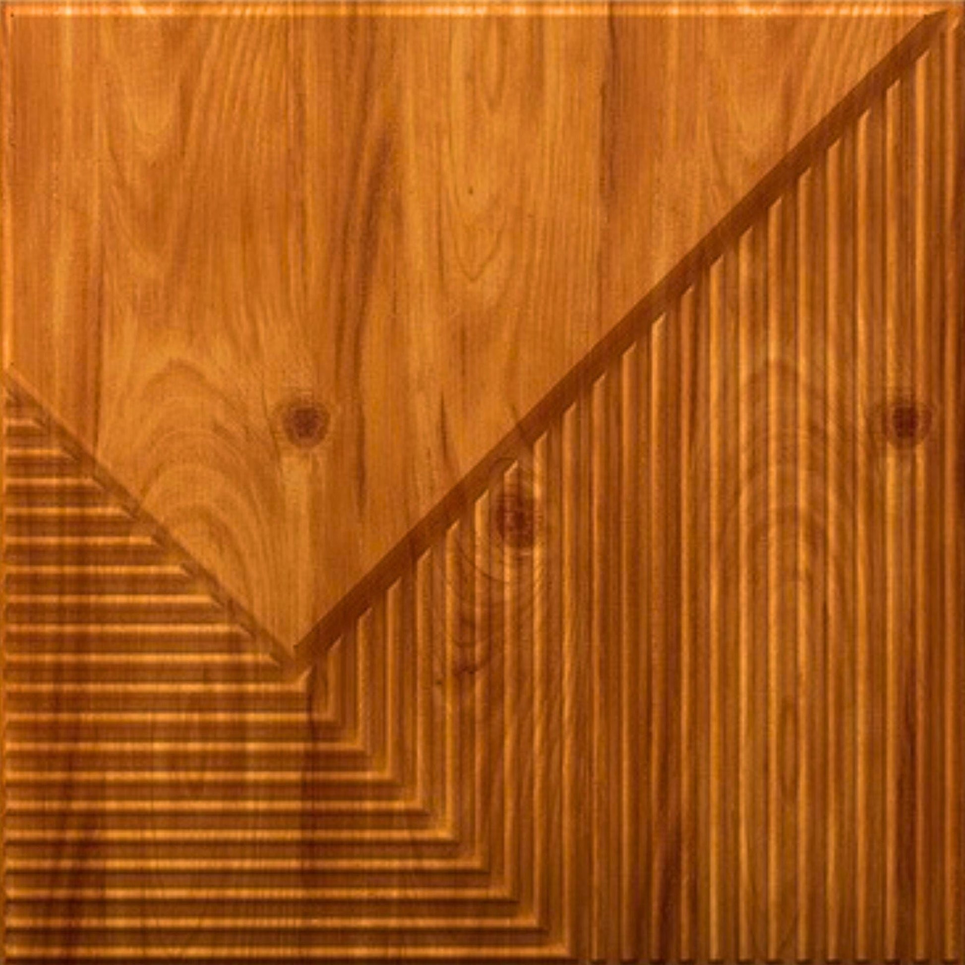 Teak Wood Plaina Design 3D Wall Panel