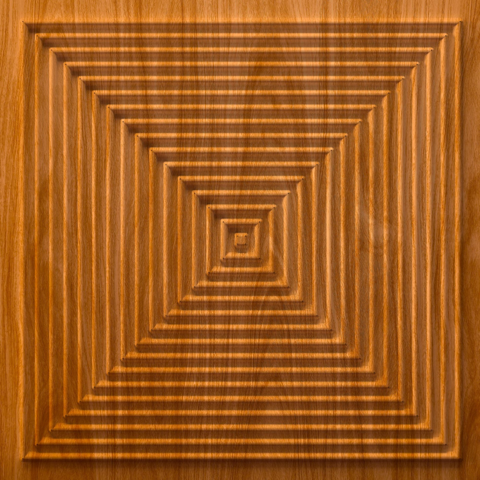 Teak Wood Pyramid Design 3D Wall Panel