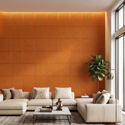 Teak Wood Self Adhesive PVC wall Panels Textured Design
