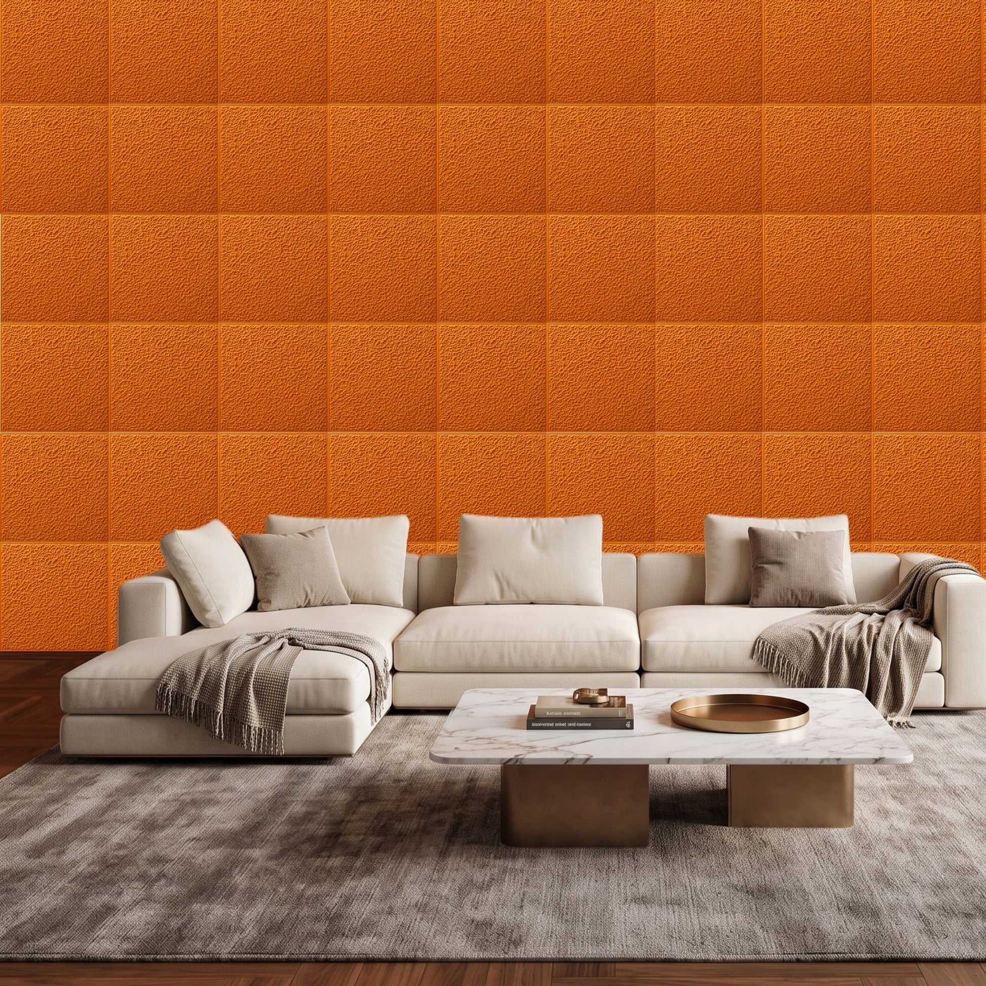 Teak Wood Self Adhesive PVC wall Panels Textured Design
