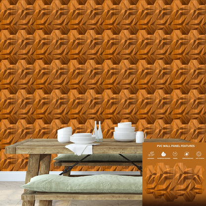 Teak Wood 3D Wall Panels Hexagon Design