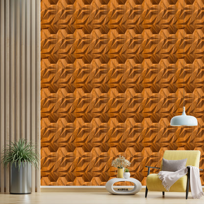 Teak Wood 3D Wall Panels Hexagon Design