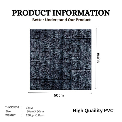 Thunder Black Self Adhesive Wall Panels Abstract Design