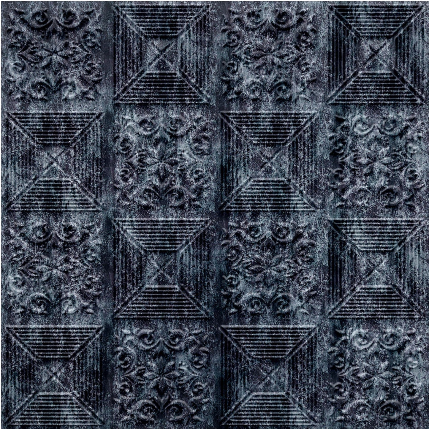 Thunder Black Self Adhesive Wall Panels Flower Design