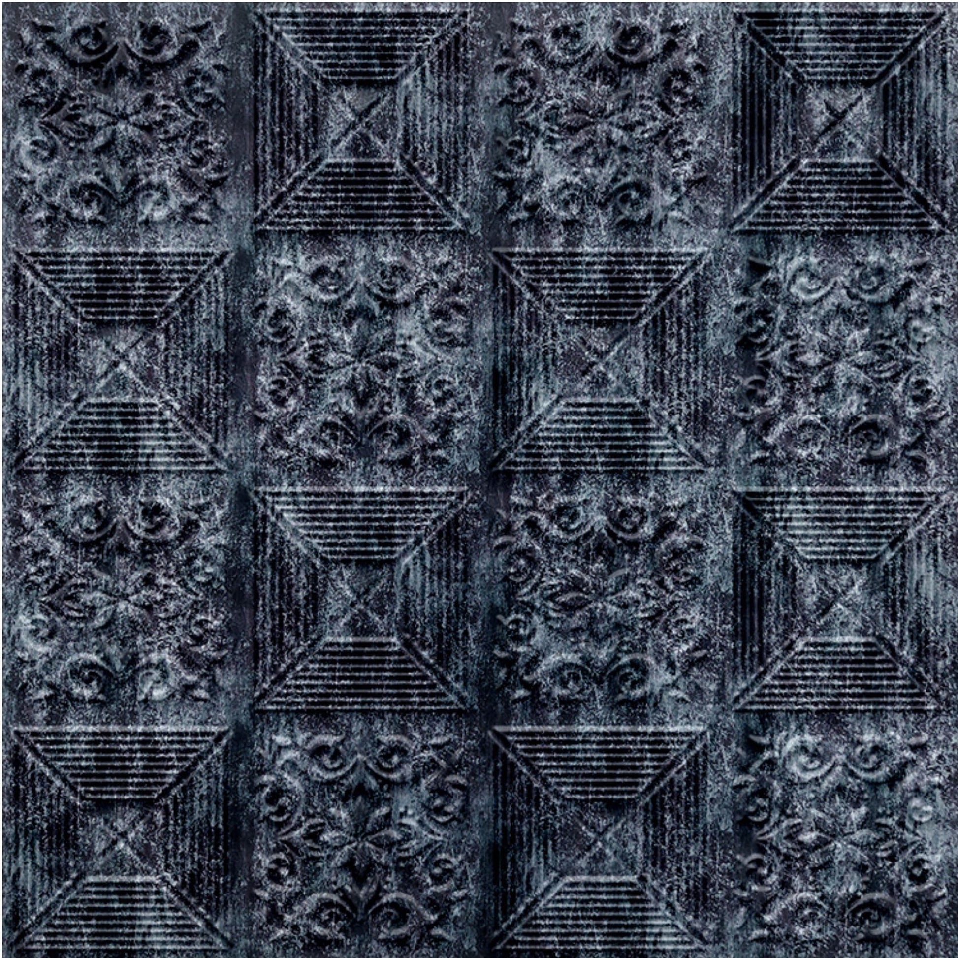 Thunder Black Self Adhesive Wall Panels Flower Design