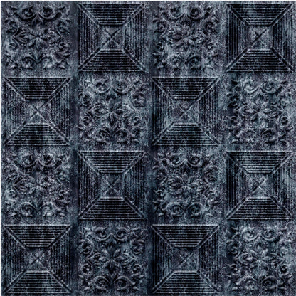 Thunder Black Self Adhesive Wall Panels Flower Design
