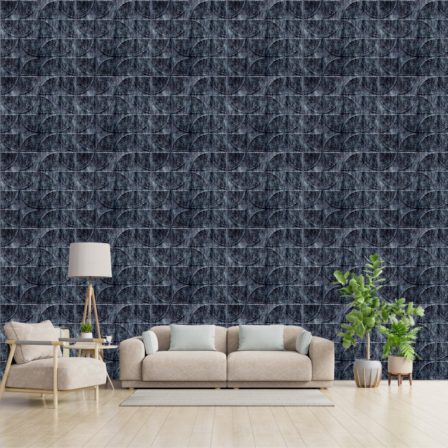 3D Self Adhesive Wall Panel Quarter Circle Design- 50x50cm