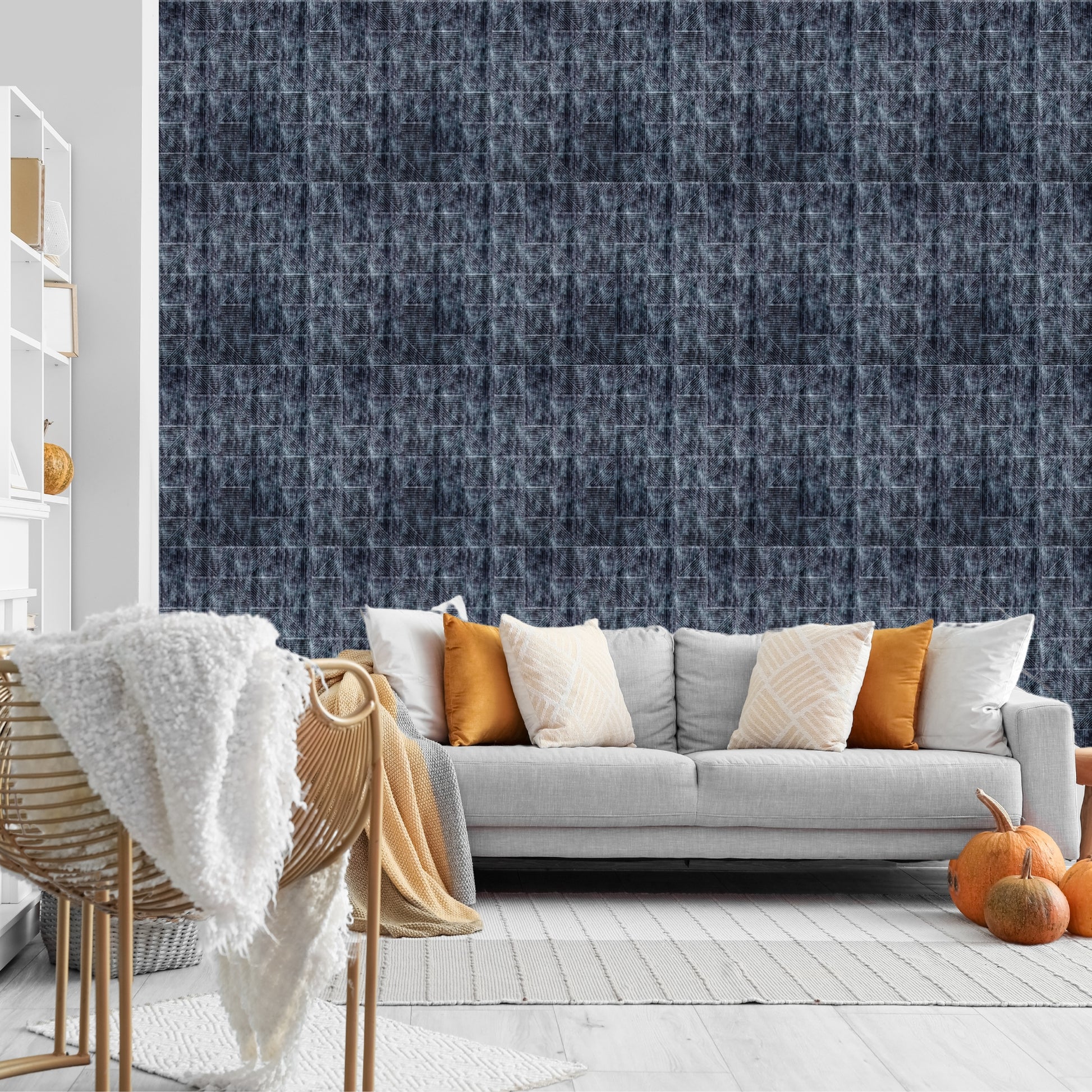Thunder Black Self Adhesive Panels Stripe Design