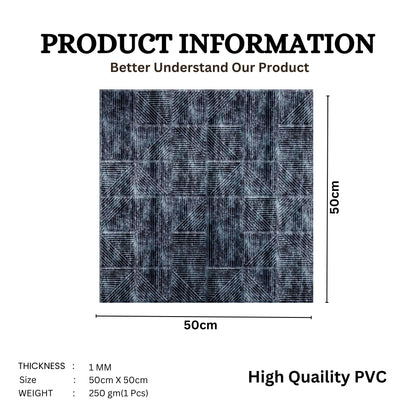 Thunder Black Self Adhesive Panels Stripe Design