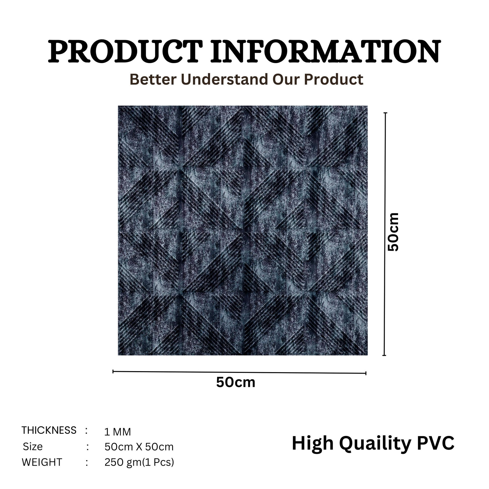 Thunder Black Self Adhesive Panels triangle Design