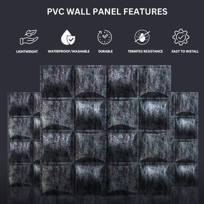Thunder Black Block Design 3D Wall Panel View-1