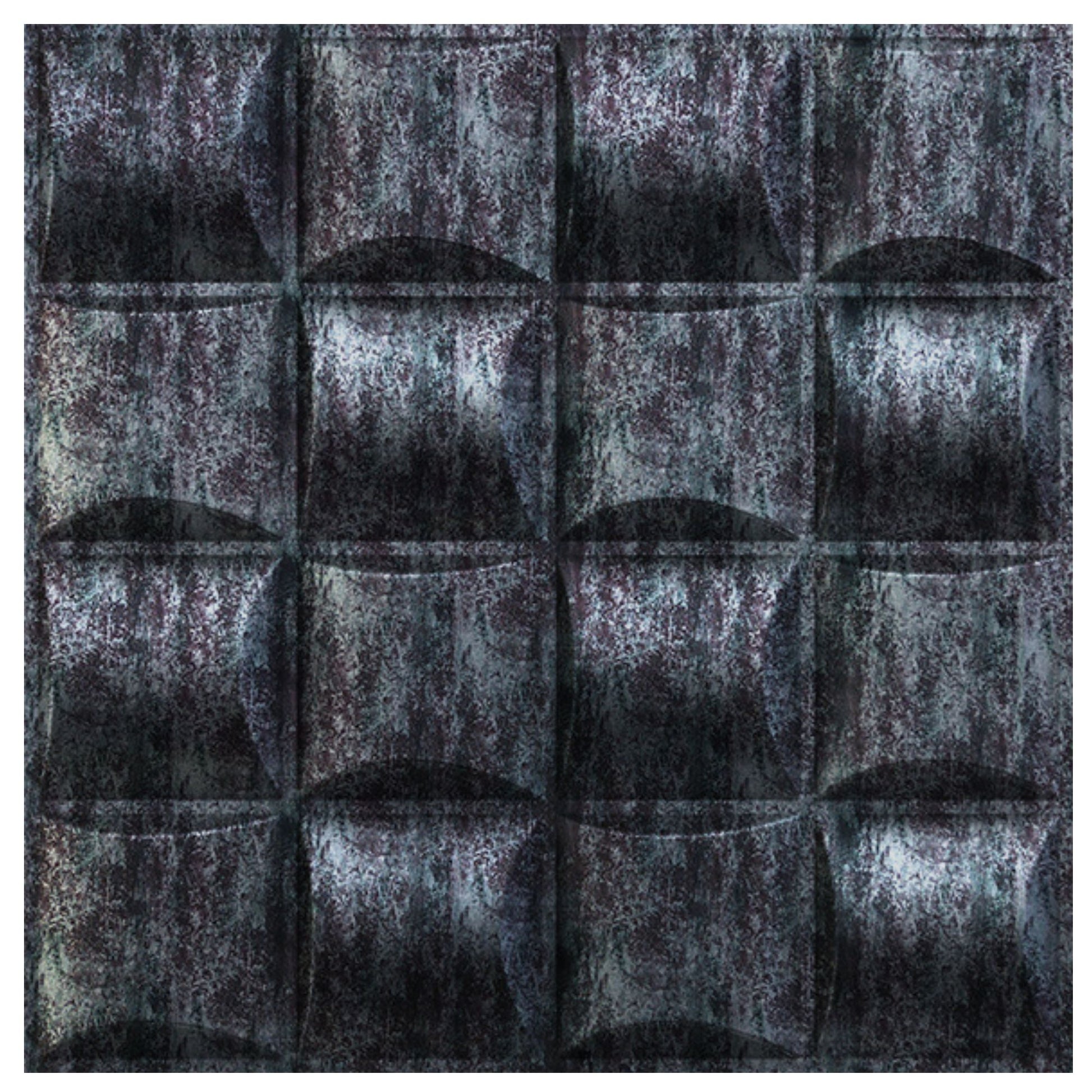 Thunder Black Block Design 3D Wall Panel View