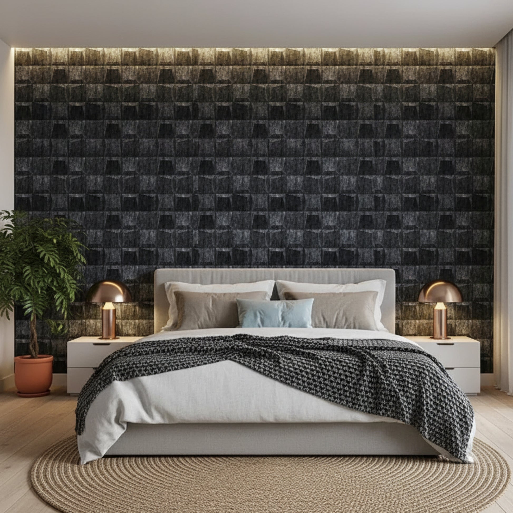 Thunder Black Cubical Design 3D Wall Panels View-2