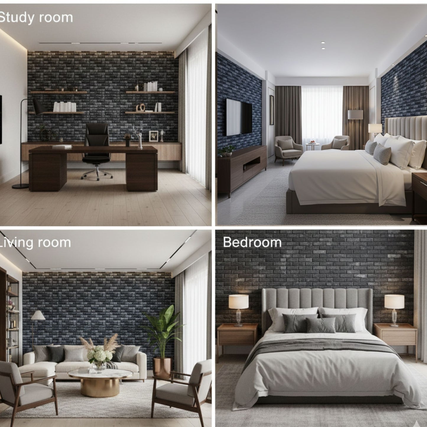 Thunder Black 3D Wall Panels Vault Design