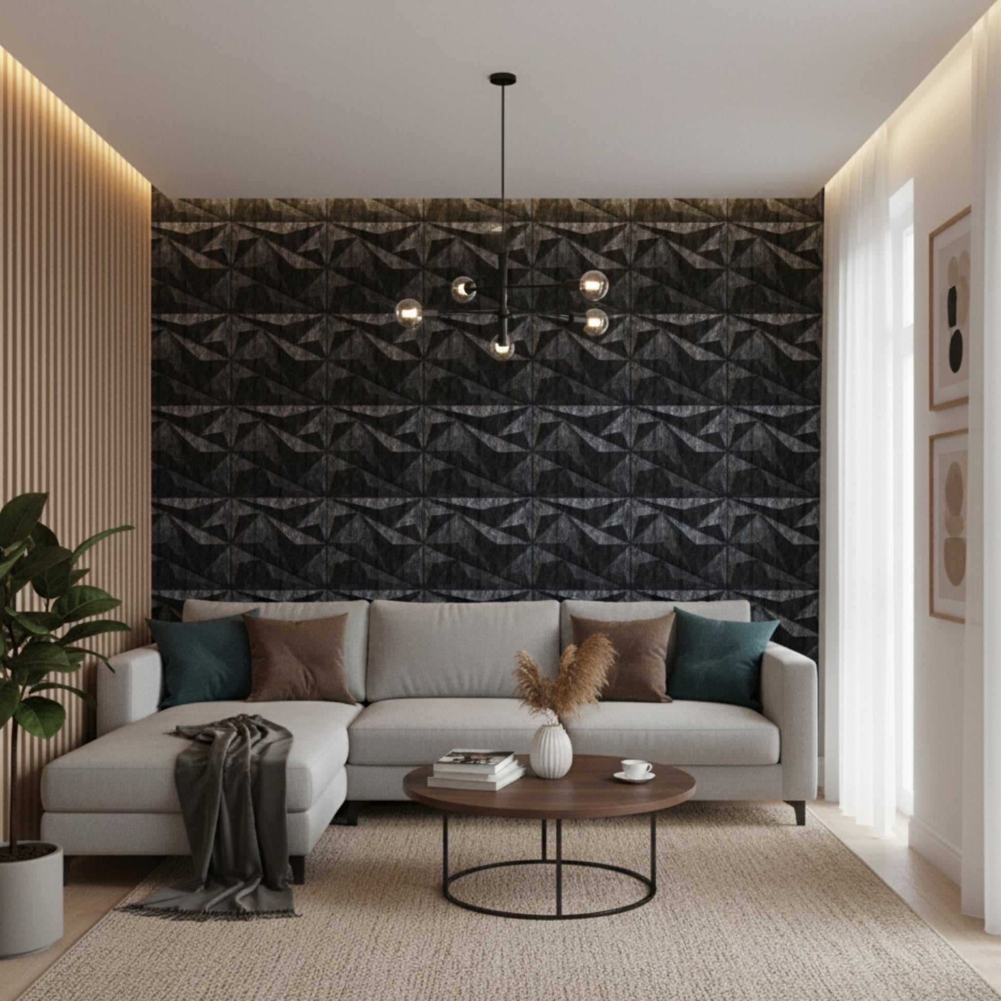Thunder Black Alps Design 3D Wall Panel Wall