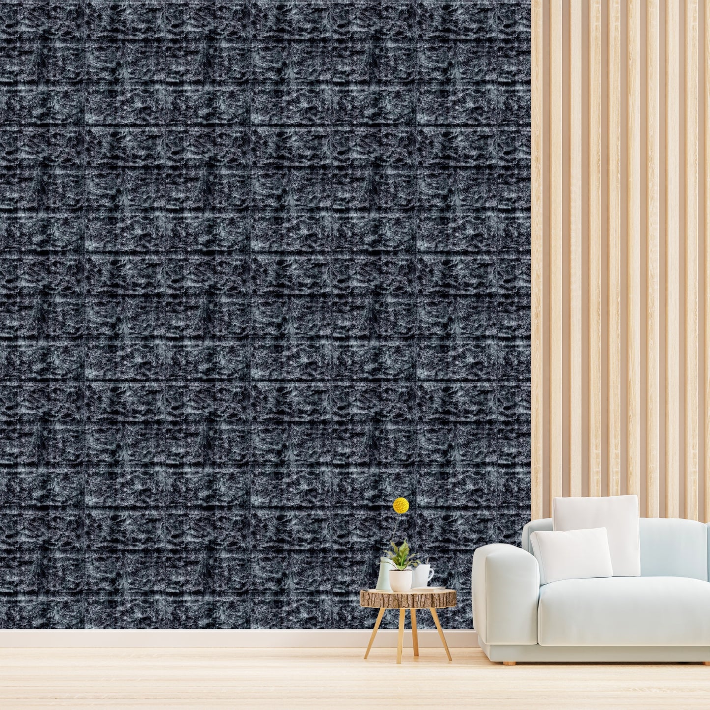 Thunder Black Self Adhesive 3D Panels Brick Design