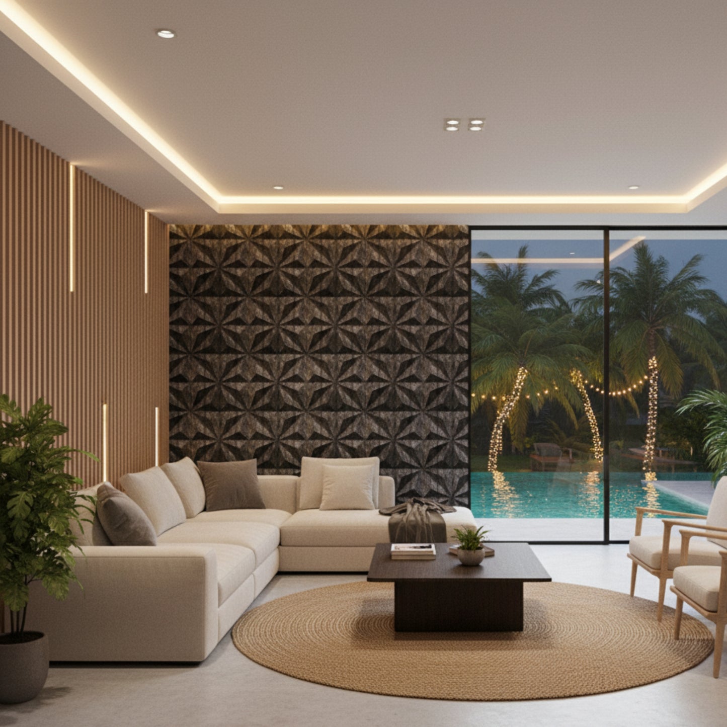 Thunder Black Crystal Design 3D Wall Panel View-2