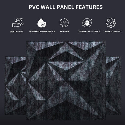 Thunder Black Diamond Design 3D Wall Panel-4